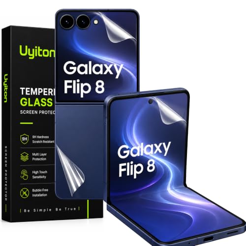 Image of Uyiton Silicone (1-Pack) Privacy Screen Protector for Samsung Z Flip 8 Flexible Anti-Spy Film, Edge-to-Edge Coverage, Fingerprint Sensor Support, HD Clarity, Easy Installation