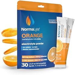 NormaLyte Orange | Electrolyte Powder Packets | Sodium & Potassium Hydration Drink Mix | 30 Count | No Dyes, No Stevia