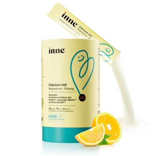 inne Calcium mit Magnesium Flüssig - ab 3 Jahren - Vitamin D3 K2 Immunsystem stärken Kinder - Nahrungsergänzungsmittel Kindervitamine - Immun Kids - mit Zink - Orangengeschmack (30 Beutel x 10ml)