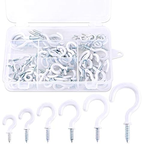 GLARKS 100-Piece Vinyl Coated Cup Hooks Kit Cover