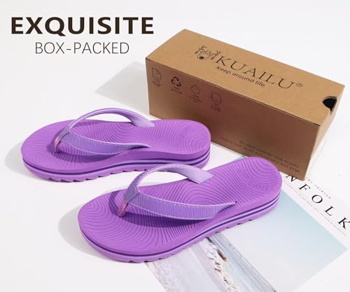 Image of KuaiLu Women's Arch Support Platform Flip Flop Sandals