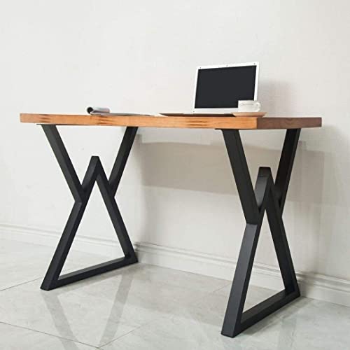 Image of Triangle Metal Table Legs Set of 2 Heavy-Duty Industrial Style Dining Table Legs for Kitchen Desk Coffee Table & Furniture DIY Modern Steel Replacement Legs for Strong Support