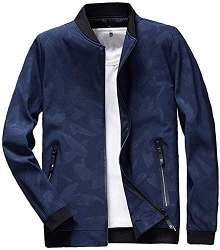 Casual Men's Casual Slim Lightweight Softshell Zipper Windbreakers Bomber Jacket Full Zipper Coat Outerwear