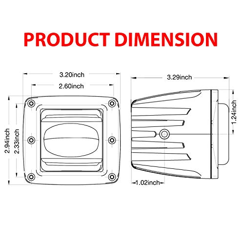 Niking Auto 2Pcs 3 Inch Sae Led Fog Light Pods Off Road Dot Approved Driving Lights Square Led Cubes Work Light Fog Lamps For Trucks Jeep Wrangler Jk Ford Nissan Ram 4X4 Boat Motorcycle Tacoma #TOP1