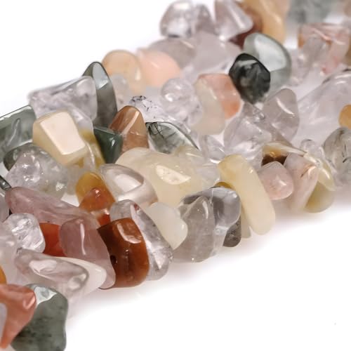 Image of 5-8mm Mixed Rutilated Quartz Natural Chip Stone Beads for Jewelry Making