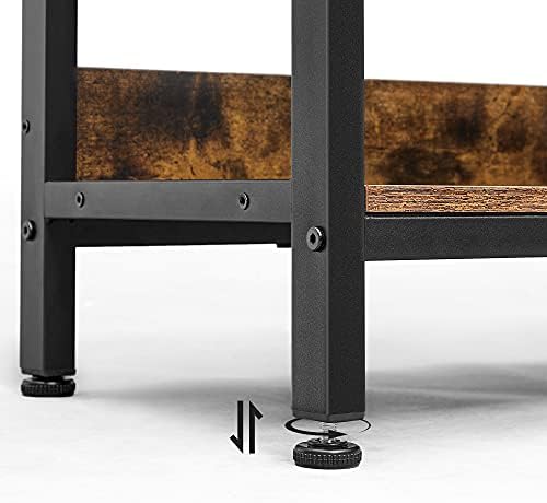 VASAGLE Bookshelf, Bookcase, Shelving Unit, TV Stand, Console Table, 6 Compartments, for Office, Living Room, Bedroom, 33 x 120 x 80 cm, Industrial Design, Rustic Brown and Black LLS104B01