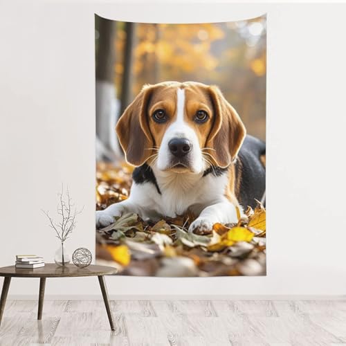 Tapisserie murale Beagle, tenture déco grand format 152x101 et affiche tissu