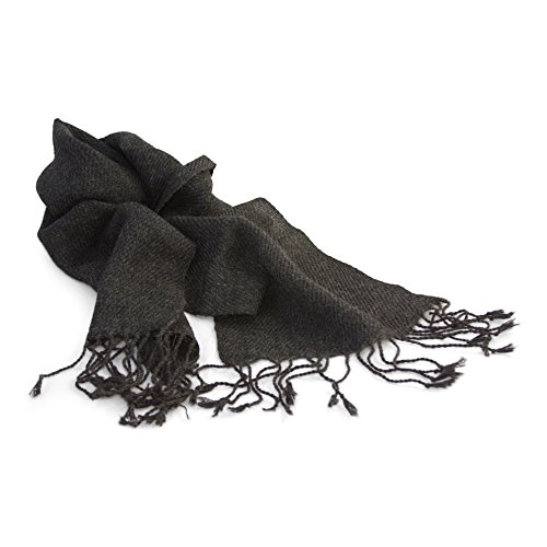 Tumia LAC Bufanda de lana de alpaca, disponible en una variedad de colores, lujoso gris oscuro talla única Cover