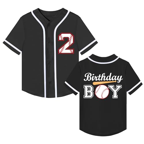 Birthday Boy Shirt Kids Baseball Jersey Boys 1st 2nd 3rd 4th 5th 6th Birthday Party Outfit Personalized Jersey