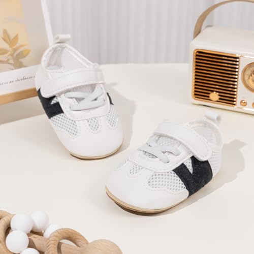 Image of Baby Boys Girls Sneakers Toddler Non-Slip Soft Rubber Sole First Walking Shoes Infant Newborn Crib Dress Shoes