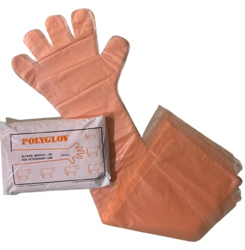POLYGLOV Veterinary Long Hand Orange Plastic Gloves ,Code 7009IO (Regular, Pack of 100 pcs (50 Pairs)) (B09SVN2G3K) Amazon Price History, Amazon Price Tracker