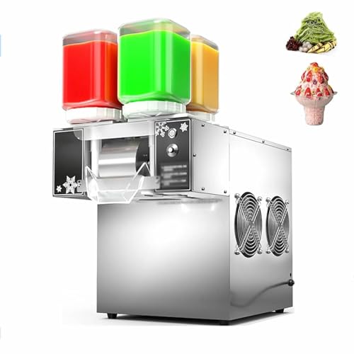 Automatic Ice Machine, 750W Snowflake Ice Machine with 4 Barrels, Ice Production: 120kg/day of Purified Water/Refrigeration Drum: 9cm, for Outdoor/Dessert Shops