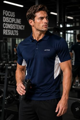 Image of Raves Mens Performance Collared Polo Shirt | Quick Dry, Lightweight, Breathable Sports & Everyday Wear Polo | Athletic Fit