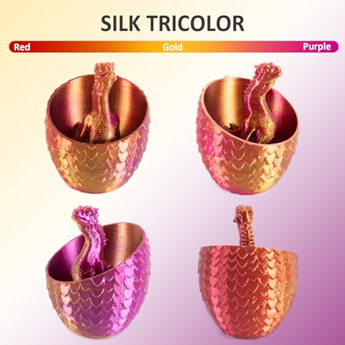 Image of Geeetech Silk PLA Tri Color Filament 1.75mm 3D Printer Filament, Coextrusion Red Gold Purple Tri-Colors Metal-Like Shiny Silk PLA Filament, 1kg (2.2lbs) 1 Spool, Dimensional Accuracy + /- 0.02 mm