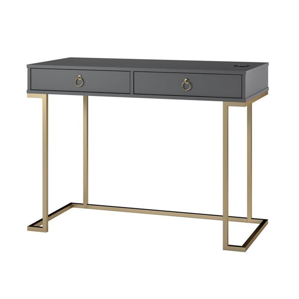 Ameriwood Home9855408COM Writing Desk, Wood Material, Grey (Graphite Grey), 19.7 in x 41.6 in x 30.9 in