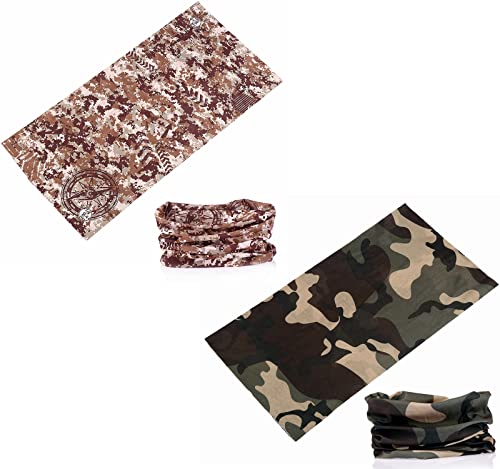 Zupro Headband Bandana 6Pcs Sports Magic Scarf Face Sun Mask Neck Gaiter Balaclava Headwear, For Hiking Running Cycling Yoga Fishing Hunting Skiing & Snowboarding.camouflage Series #TOP3
