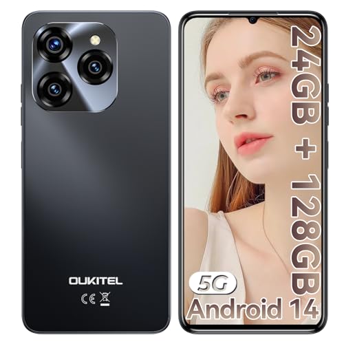OUKITEL C50 Mobile phones 5g - Android 14 phone 24GB+128GB (1TB), 50MP+5MP Camera, 6.8