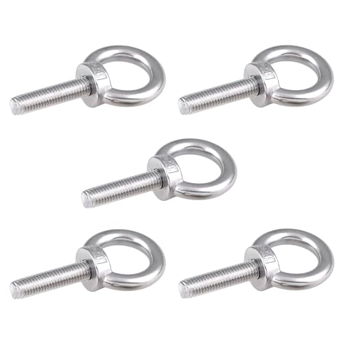 Paquete 5 Pernos Ojo M8 x 60 mm, Pernos Ojo Elevación Acero Inoxidable 304 para Muebles Bricolaje, Columpios y Uso Exteriores