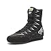 WJFGGXHK Jungen Boxschuhe, Professionelle Wrestling Sneakers Atmungsaktive Anti-Rutsch Gym Kletterschuhe,Schwarz,32 EU