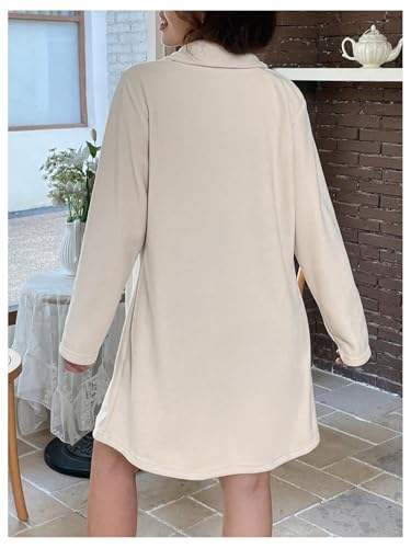 SweatyRocks Girl's Notch Lapel Collar Button Down Coat Knee Length Dressy Casual Pea Coat Outerwear2