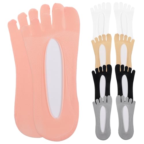 DIKACA 5 pares Calcetines Separadores Dedos Mujer Transpirables Invisibles Diseño Bajo Colores Surtidos Cómodos Verano