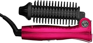 Mini Collaspe Hair Curler, Tangle-Free Curling Iron Brush and Volumizer, Dual Voltage Travel-Friendly Tourmaline Ceramic Ionic Hot Brush Styling Wand
