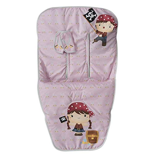 Babyline Colchoneta Silla Ligera Con Cubre Arnés Pretty Pirate - Colchoneta para silla de paseo, niñas