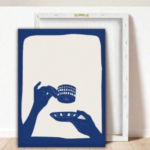 Decoration murale de cuisine tableau cafe abstrait 40x60cm encadre