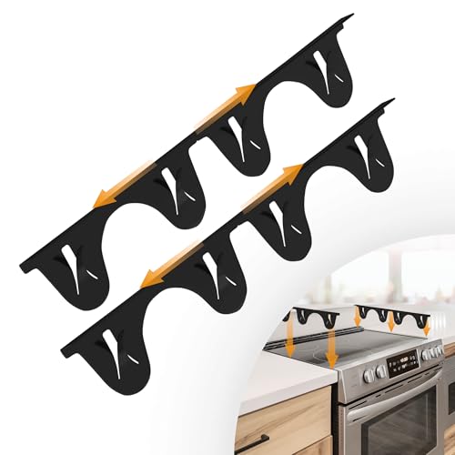 Image of Linda’s Essentials Stainless Steel Stove Gap Covers (2 Pack) Adjustable Length 13.8" to 27.5" Stove Gap Covers Stainless Steel, Steel Adjustable Stove Gap Covers, Counter, Oven & Stove Gap Filler