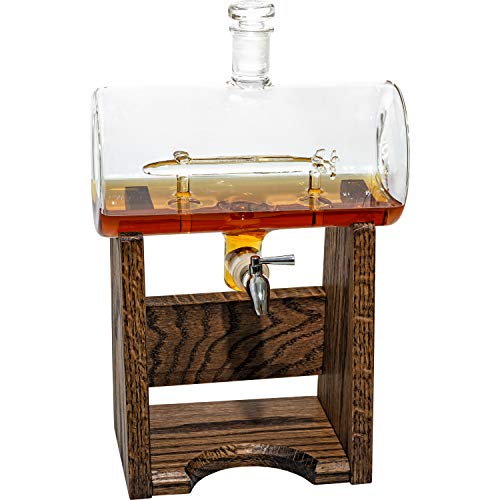 Navy SSBN Submarine Whiskey Decanter - Navy Gifts w/ SSBN Submarine Inside - Unique Personalized Gift, Gift for Promotion, Retirement, or Other Milestone - Navy Gift