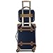 World Traveler Gatsby Vintage Style 2-Piece Hardside Carry-On Retro Train Case Spinner Luggage Set - Navy