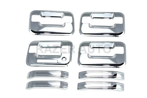Razer Auto CHROME DOOR HANDLE COVER 4D W/KEYPAD & W/O PASSENGER KEYHOLE for 2004-2014 FORD F150