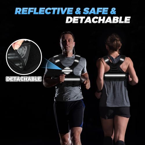 Image of 18 LBS Adjustable Weighted Vest Women Men, Weighted Walking Vest with 8 Iron Weights & Reflective Strip, Strength Training Weight Vests for Walking Running Workout, Large Zippered Pocket