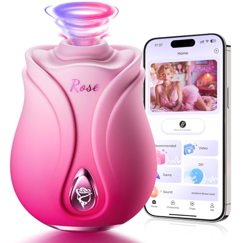 MOOLIGIRL Rose Sex Toy Sucking Vibrator - Womens Sex Toys Adult Toy with 10 Sucking & Vibrating, APP Control Rose Toy Clit Nipple Sucker Vibrators, Adult Toys Female Couples Fetish Jewelry