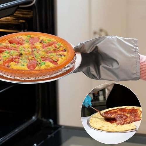 Image of Aluminium Pizza Tray Screen for Commercial Use, Baking Net, Oven Baking Tray Round Plates (8 INCH Set of 4)