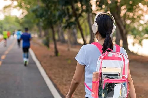 Image of Trail maker Clear Backpack Heavy Duty with Padded Straps, Side Pockets for Kids, Boys, Girls, School, Stadium Approved Events