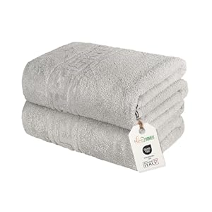 nice homeit Set van 2 grote badhanddoeken, 100 x 150 cm, extra grote Badlakens van 100% ringgesponnen katoen, extra zacht en absorberend - made in italy - taupe (100 x 150 cm)