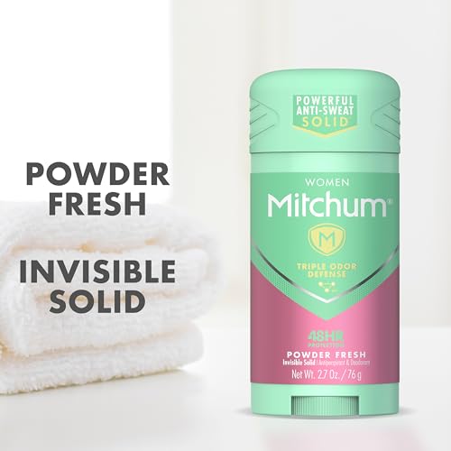 Image of Mitchum Women's Antiperspirant Deodorant Gel Stick, Powder Fresh Scent, 48HR Sweat & Odor Protection, Triple Odor Defense, Alcohol-Free, 3.4 oz (Pack of 2)