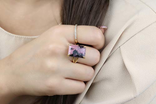 Bague rectangle en pierre massive pour affirmer son style - 2