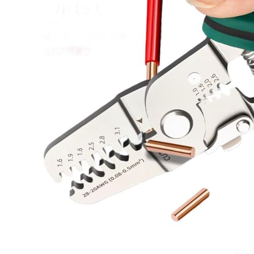 babominimer Pinza spelafili e crimpatrice ergonomica multifunzione per elettricisti, pinze in acciaio al carbonio con rivestimento antiruggine, impugnatura in gomma, per circuito domestico (251153)