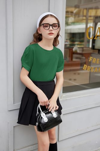 Image of Arshiner Girls T Shirts Twist Short Sleeve Summer Shirts Fashion Crewneck Tops Tee Blouse