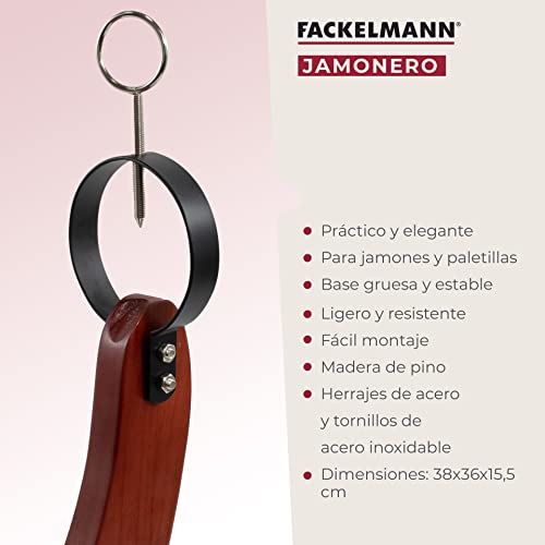 Support pour jambon avec couteau Fackelmann en bois robuste - 4