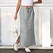 Gumipy Women's Casual Maxi Skirt High Waisted Drawstring Long Skirts Fall Fashion Side Slit Skirt Loose Plain Women's Skirts with Pockets Going Out Travel Outfits 2026 Trendy Womens-Skirt