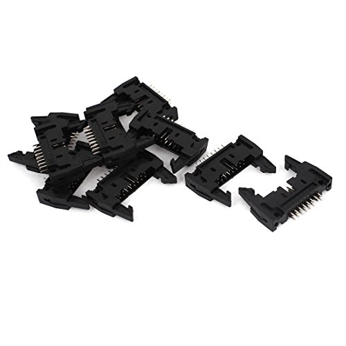 Aexit Dual Rows Audio & Video Accessories 2.54mm 16P Lock Type Straight IDC Pin Header Connectors & Adapters Connector 10pcs