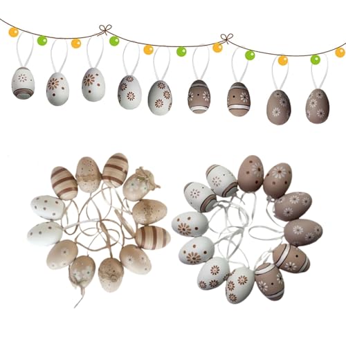 Decorazioni Pasquali Affascinanti - 24 Uova di Pasqua Decorative per la Tavola, Addobbi Pasquali di Alta Qualità, Colori per Uova di Pasqua, Adatti per Albero di Pasqua