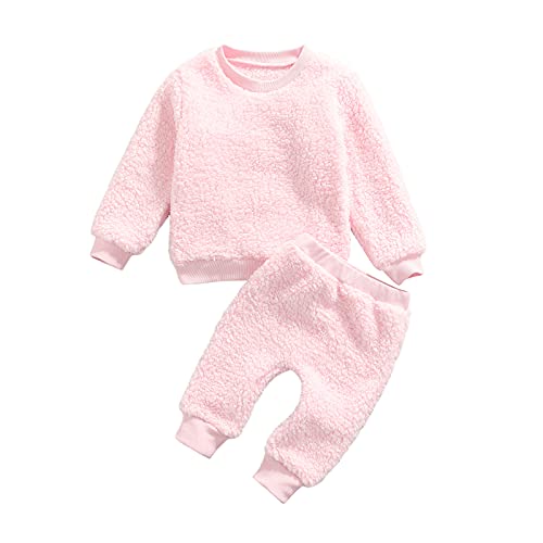 LAGKIYOJ Newborn Baby Boy Girl Outfit Long Sleeve Plaid Pattern Romper Tops Joggers Pants Infant Fall Winter Warm Clothes