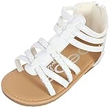 bebe Toddler Girls? Sandals ? Leatherette Strapped Gladiator Sandals with Heel Zipper (Toddler) (7 M US Toddler, White)