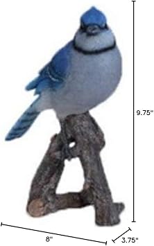 Hi-Line Gift Ltd Blue Jay on Branch Statue