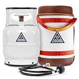 Ignik Refillable Gas Growler Deluxe 5-Pound Empty Propane Tank with Carry Case and Adapter Hose, Natural Case/White Tank