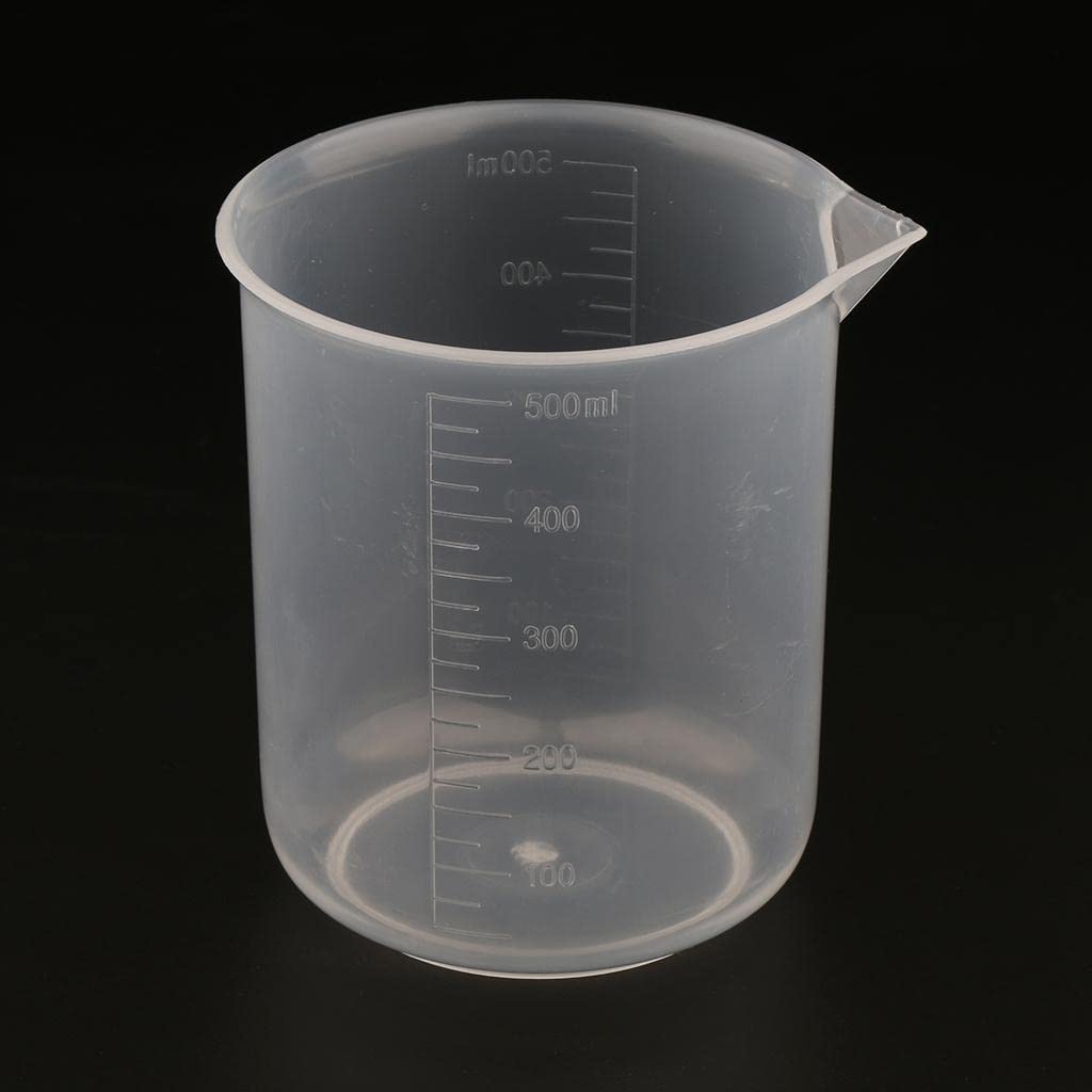 misppro Lot de 5 tasses à mesurer en plastique pour laboratoire 500 ml